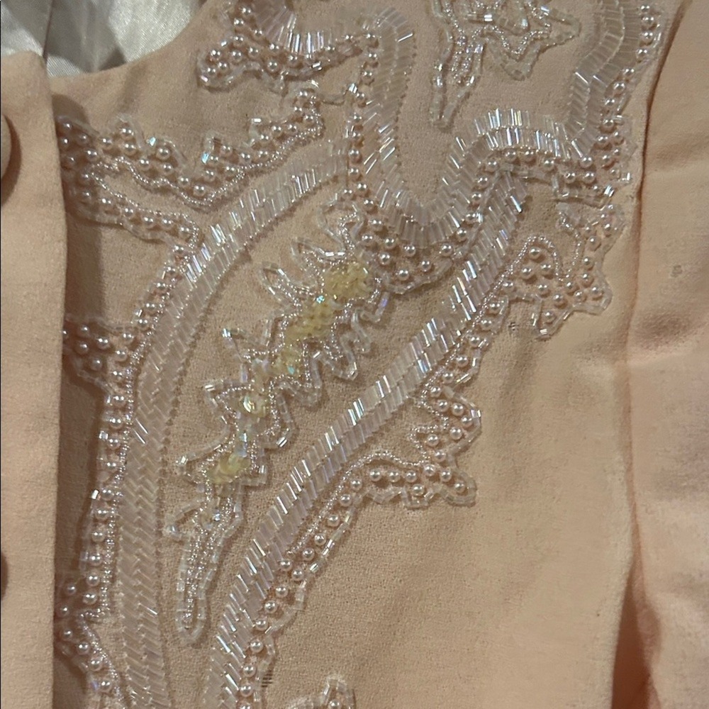 Vintage AJ Bari Women's Embroidered Blazer in Peach Size 6 - Picture 3 of 9